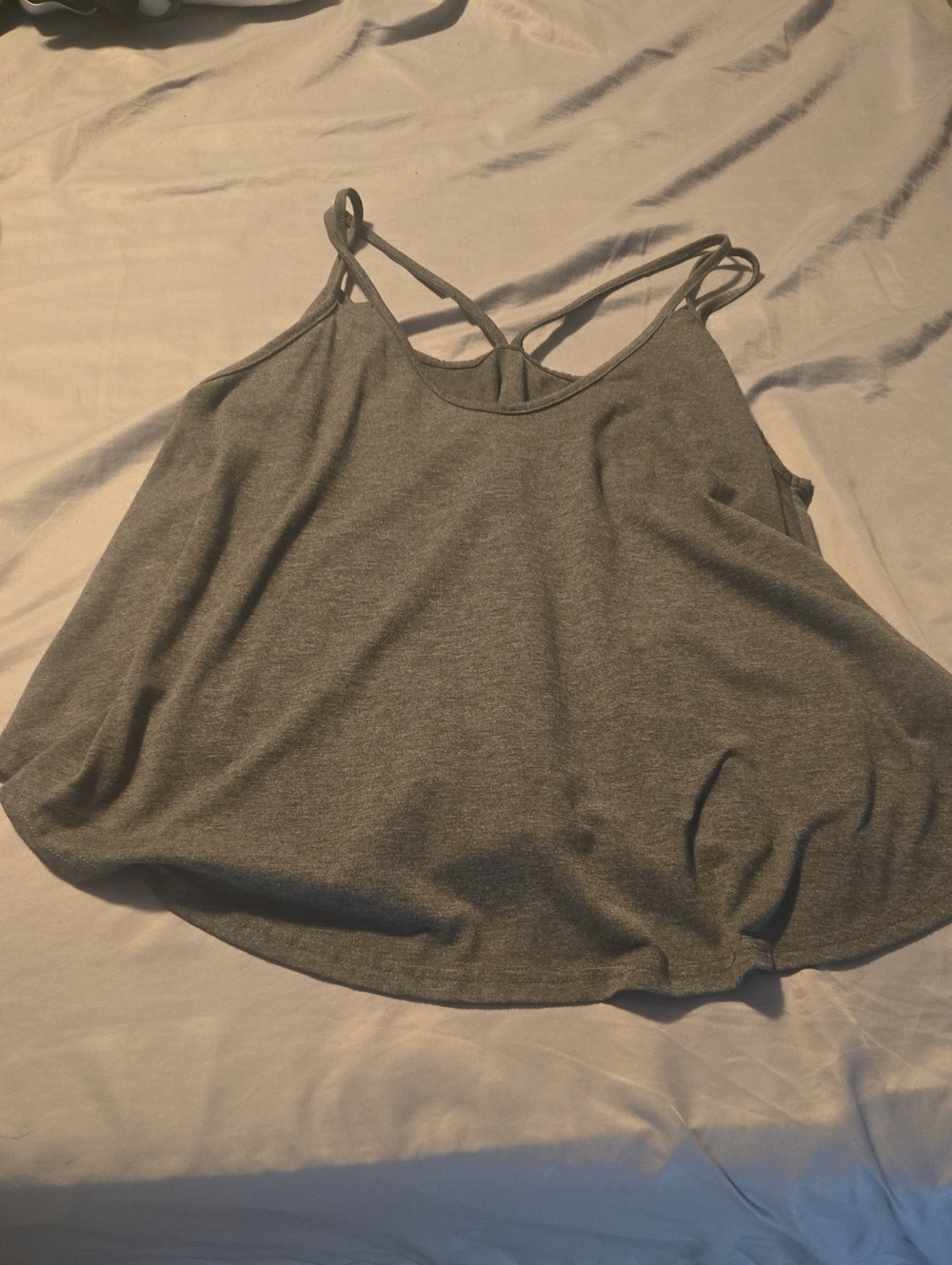 SHEIN Gray Cross-Strap Camisole Tank